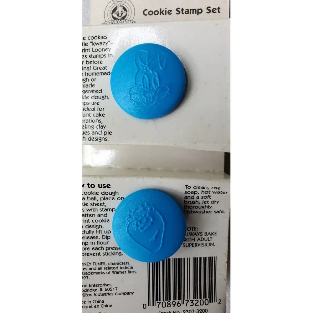 Looney Tunes Bugs Bunny Tasmanian Devil Cookie Stamps 1997 NEW TAZ&BUGS lot of 2